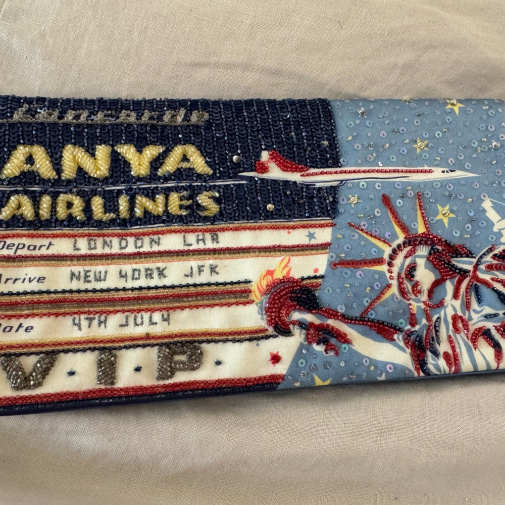 Anya Hindmarch Travel Clutch *Rare* for The Concorde NYC to London 4tb of July